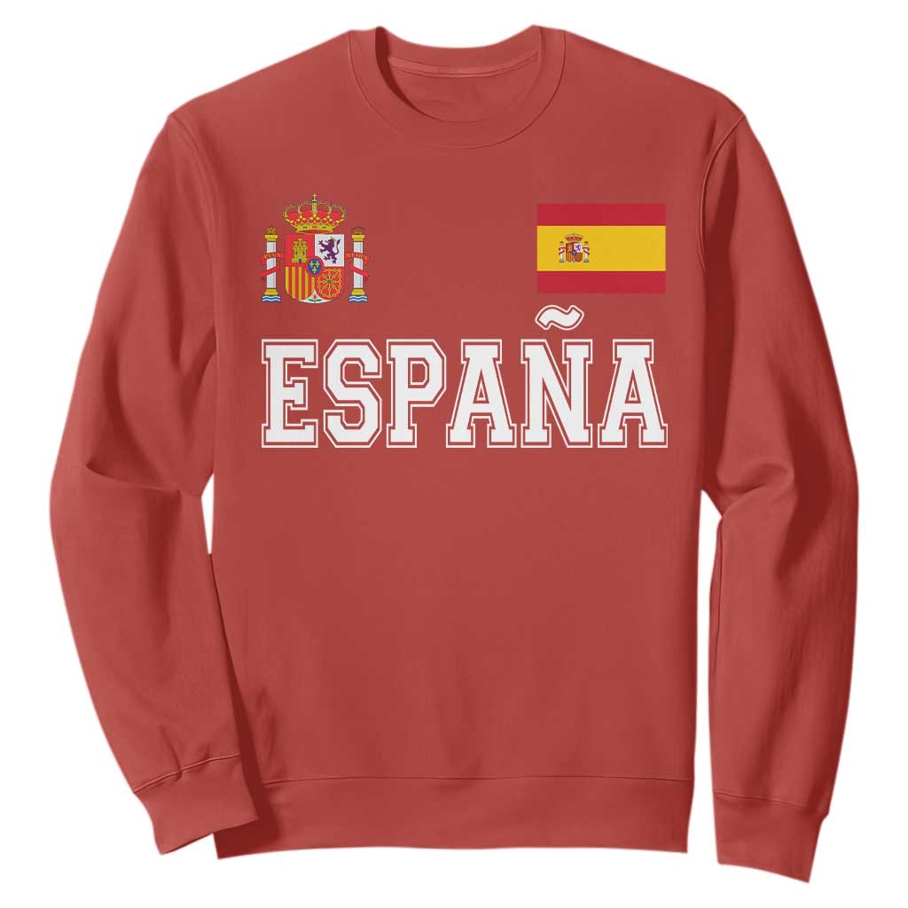 Spain Espana Sweatshirt Vintage Spanish Flag Royal Crest Graphic TS10 Red Print Your Wear