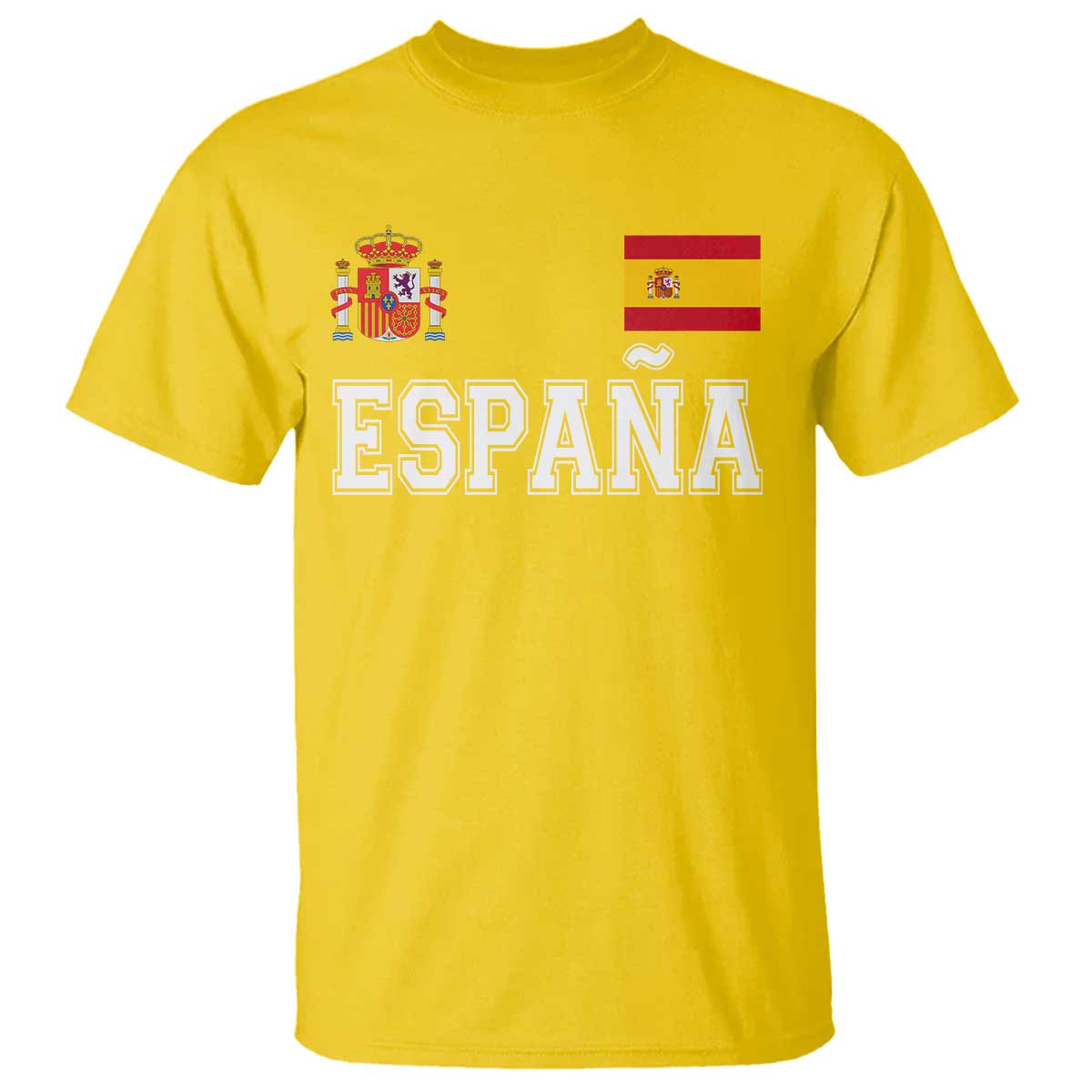 Spain Espana T Shirt Vintage Spanish Flag Royal Crest Graphic TS10 Daisy Print Your Wear