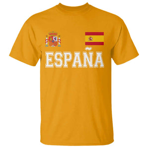 Spain Espana T Shirt Vintage Spanish Flag Royal Crest Graphic TS10 Gold Print Your Wear