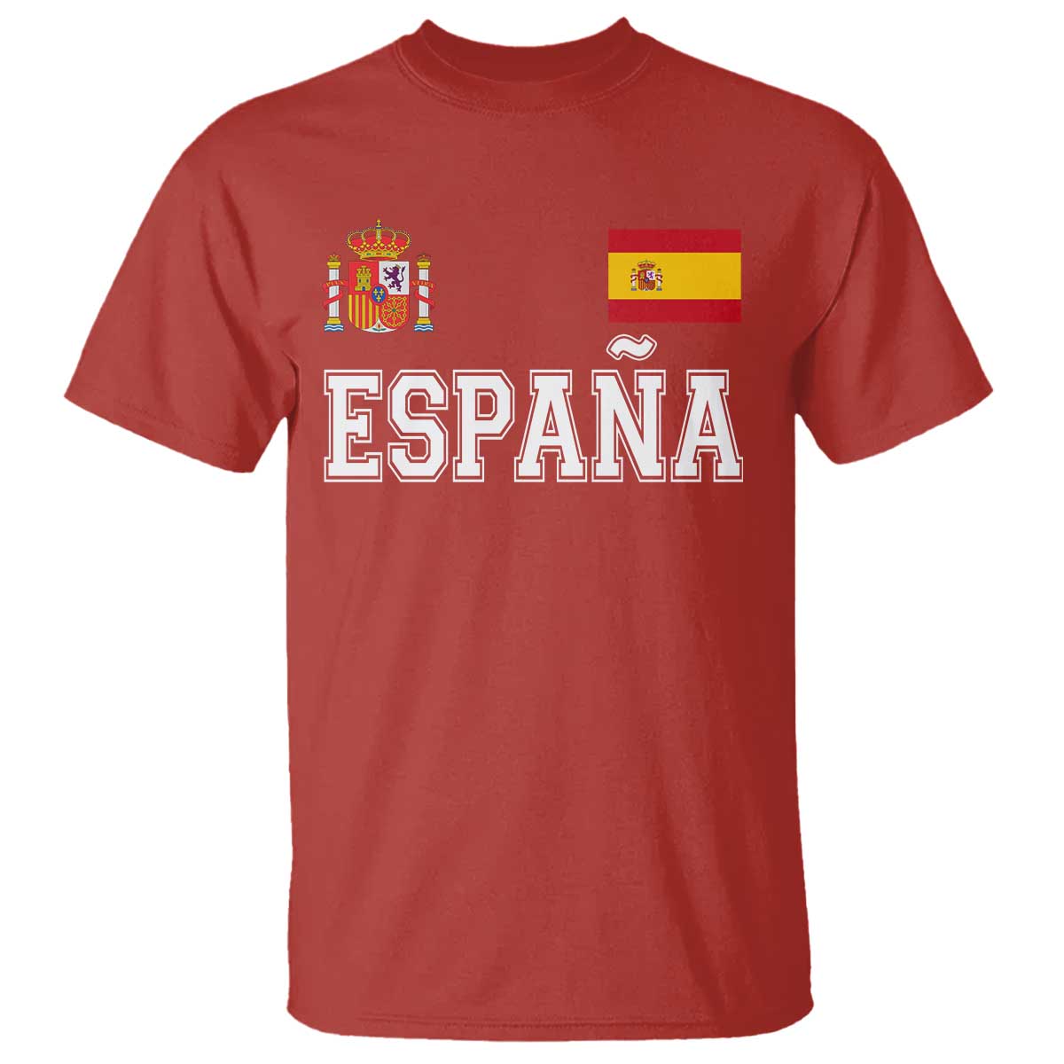 Spain Espana T Shirt Vintage Spanish Flag Royal Crest Graphic TS10 Red Print Your Wear