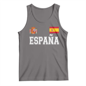 Spain Espana Tank Top Vintage Spanish Flag Royal Crest Graphic TS10 Deep Heather Print Your Wear