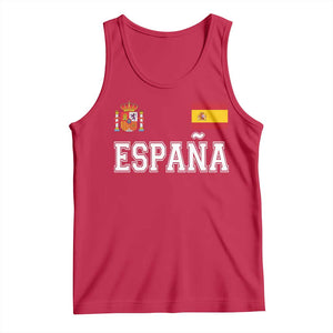 Spain Espana Tank Top Vintage Spanish Flag Royal Crest Graphic TS10 Red Print Your Wear