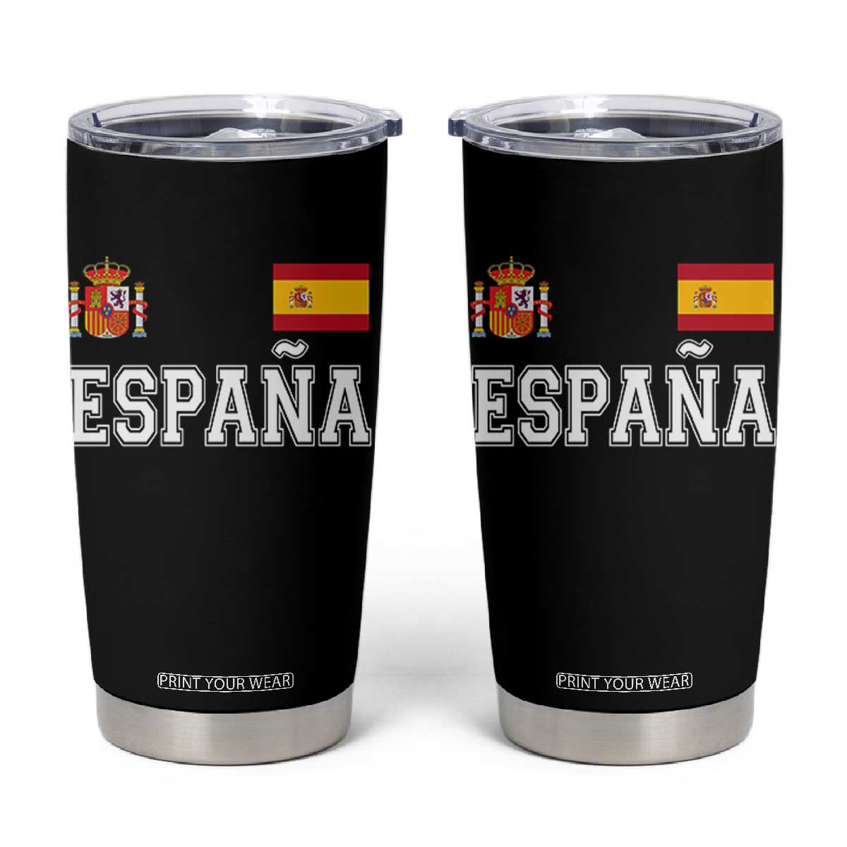 Spain Espana Tumbler Cup Vintage Spanish Flag Royal Crest Graphic TS10 Black Print Your Wear