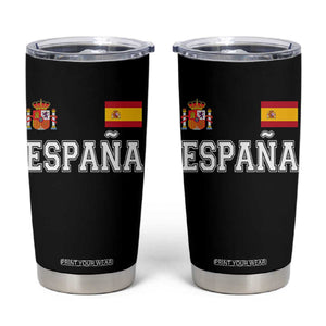 Spain Espana Tumbler Cup Vintage Spanish Flag Royal Crest Graphic TS10 Black Print Your Wear
