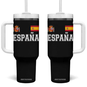 Spain Espana Tumbler With Handle Vintage Spanish Flag Royal Crest Graphic TS10 One Size: 40 oz Black Print Your Wear