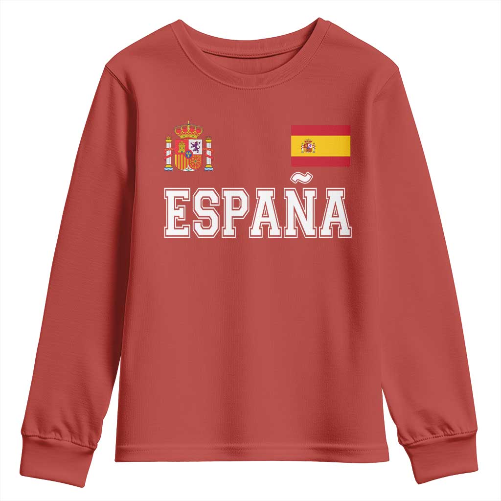 Spain Espana Youth Sweatshirt Vintage Spanish Flag Royal Crest Graphic TS10 Red Print Your Wear
