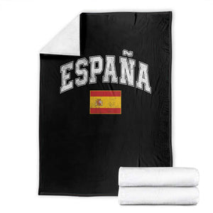 España Vintage Spanish Flag Pride Graphic Throw Blanket TS10 Black Print Your Wear