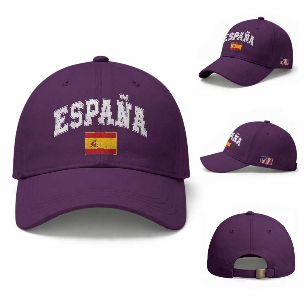 España Vintage Spanish Flag Pride Graphic Baseball Cap TS10 Baseball Cap Universal Fit Purple Print Your Wear
