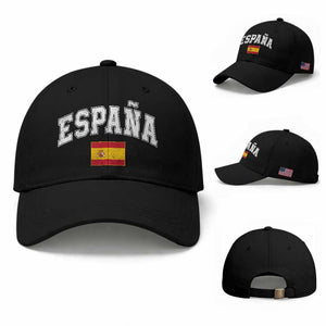 España Vintage Spanish Flag Pride Graphic Baseball Cap TS10 Baseball Cap Universal Fit Black Print Your Wear