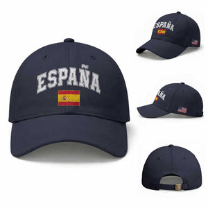 España Vintage Spanish Flag Pride Graphic Baseball Cap TS10 Baseball Cap Universal Fit Navy Print Your Wear