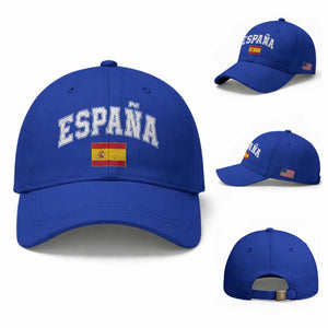 España Vintage Spanish Flag Pride Graphic Baseball Cap TS10 Baseball Cap Universal Fit Royal Blue Print Your Wear