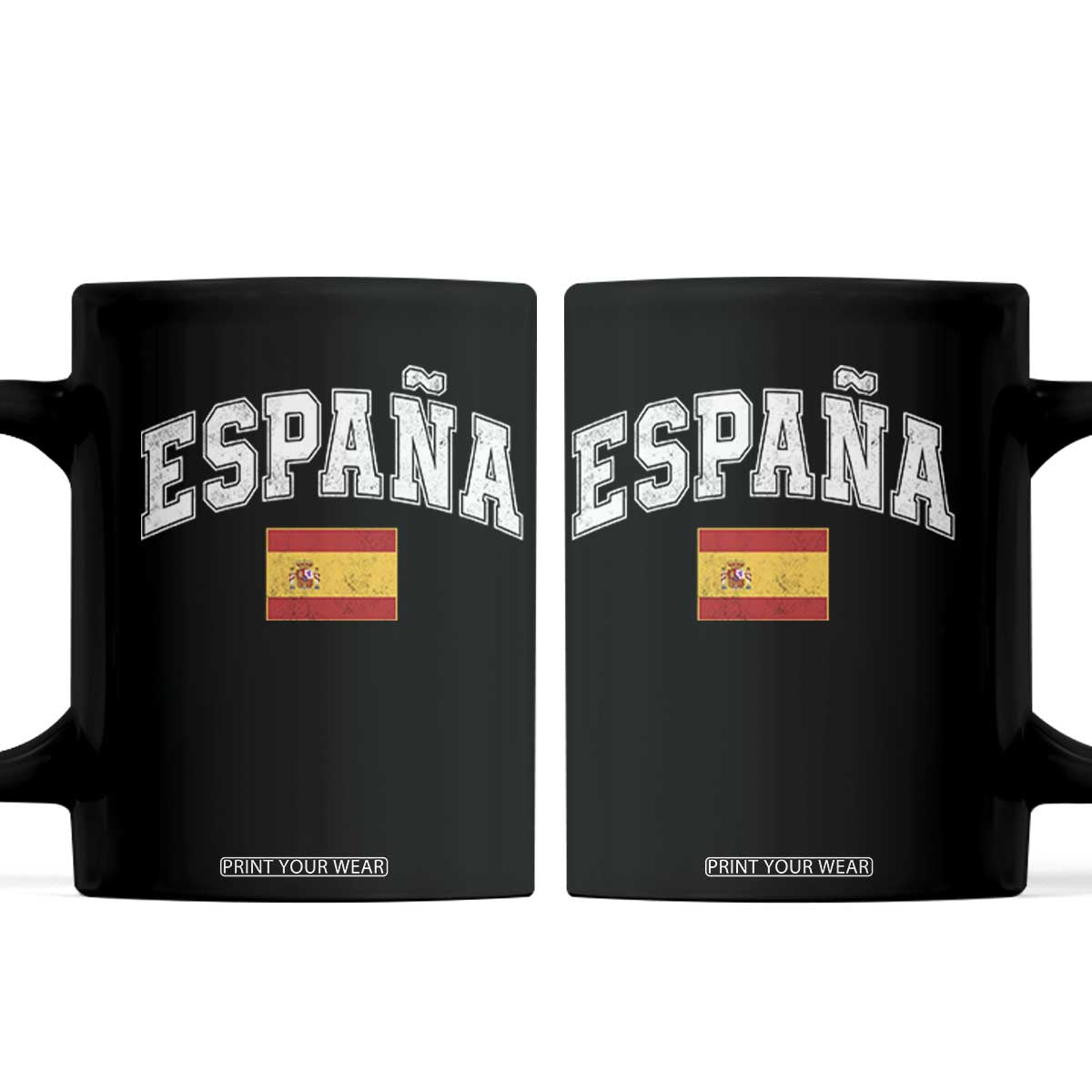 España Vintage Spanish Flag Pride Graphic Coffee Mug TS10 Black Print Your Wear
