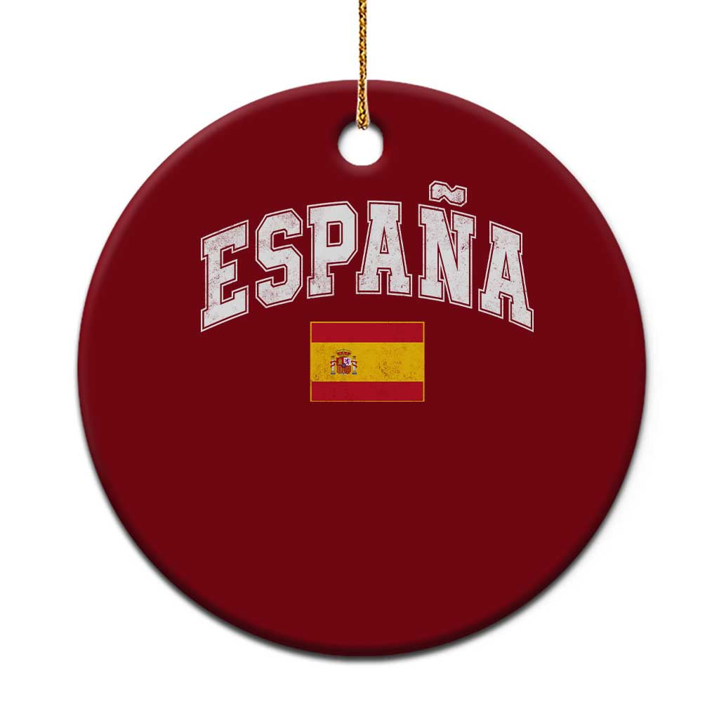 España Vintage Spanish Flag Pride Graphic Ceramic Ornament TS10 1pc Red Print Your Wear