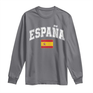 España Vintage Spanish Flag Pride Graphic Long Sleeve Shirt TS10 Charcoal Print Your Wear