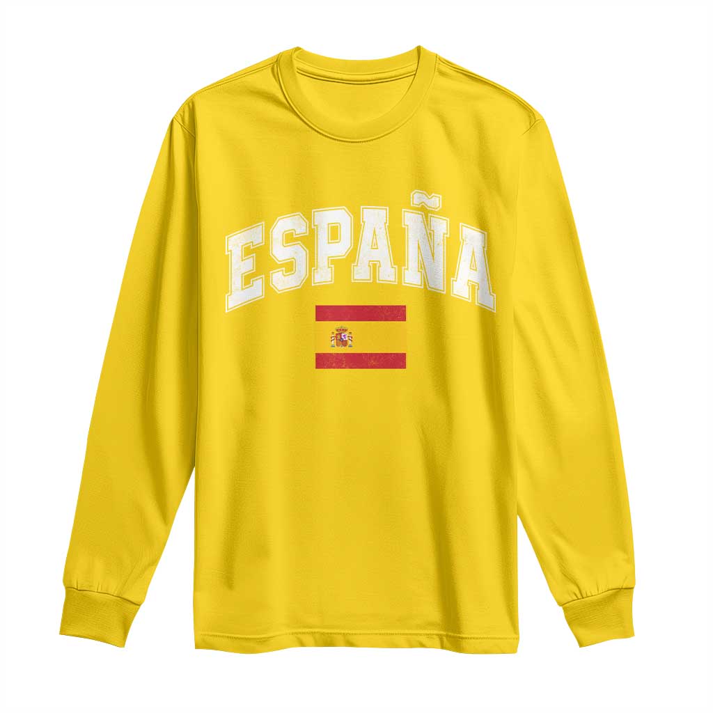 España Vintage Spanish Flag Pride Graphic Long Sleeve Shirt TS10 Daisy Print Your Wear