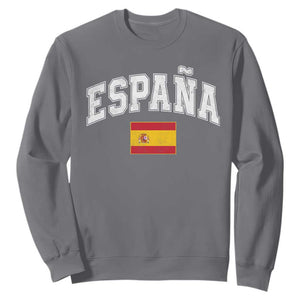España Vintage Spanish Flag Pride Graphic Sweatshirt TS10 Charcoal Print Your Wear