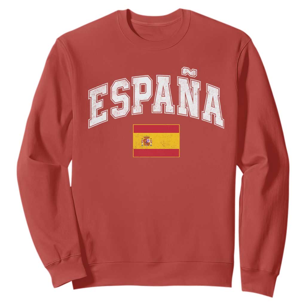 España Vintage Spanish Flag Pride Graphic Sweatshirt TS10 Red Print Your Wear