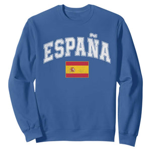 España Vintage Spanish Flag Pride Graphic Sweatshirt TS10 Royal Blue Print Your Wear