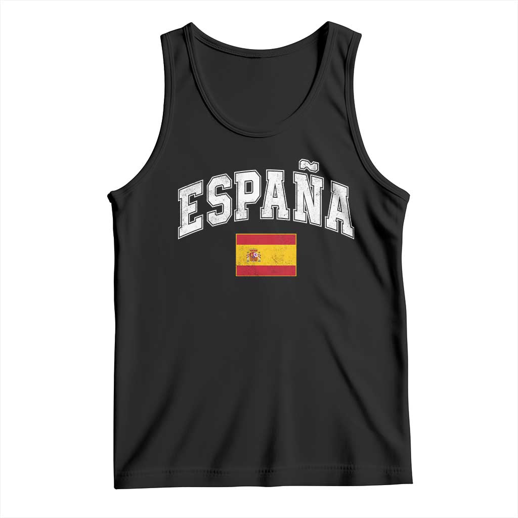 España Vintage Spanish Flag Pride Graphic Tank Top TS10 Black Print Your Wear