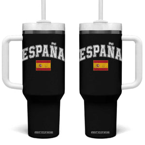 España Vintage Spanish Flag Pride Graphic Tumbler With Handle TS10 One Size: 40 oz Black Print Your Wear