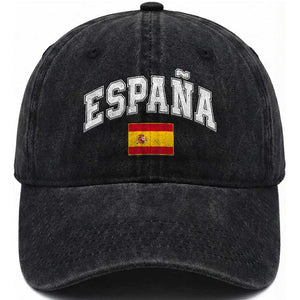 España Vintage Spanish Flag Pride Graphic Washed Cotton Baseball Cap TS10 Print Your Wear