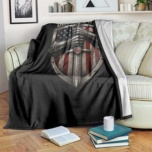 Catholic Knight Templar Crusader Throw Blanket Rertro Deus Vult American Flag TS10 Print Your Wear