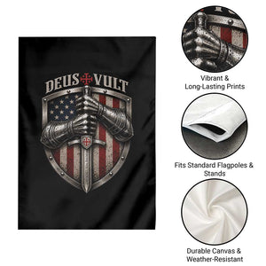 Catholic Knight Templar Crusader Garden Flag Rertro Deus Vult American Flag TS10 Print Your Wear