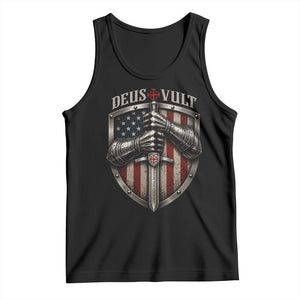 Catholic Knight Templar Crusader Tank Top Rertro Deus Vult American Flag TS10 Black Print Your Wear
