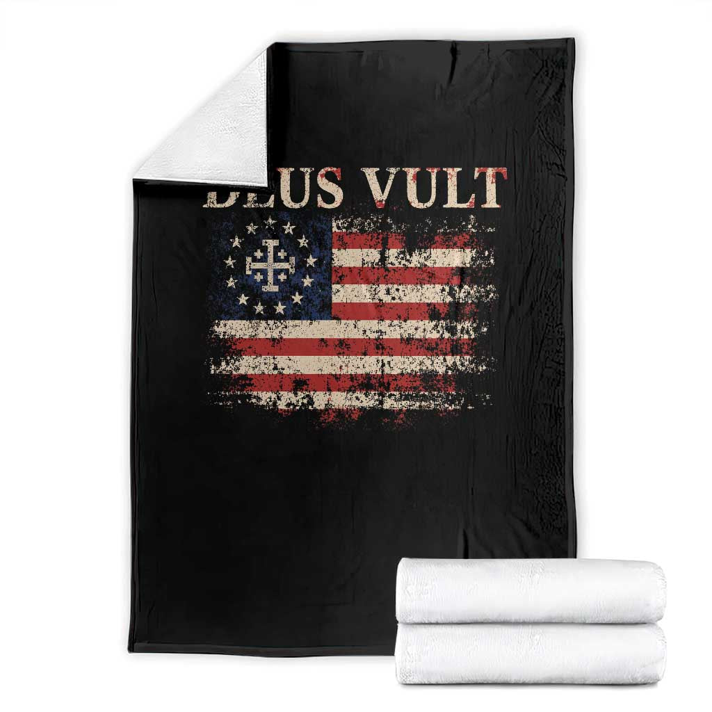 Catholic Knight Templar Crusader Cross Throw Blanket Vintage American Flag TS10 Black Print Your Wear