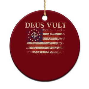 Catholic Knight Templar Crusader Cross Ceramic Ornament Vintage American Flag TS10 1pc Red Print Your Wear