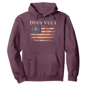 Catholic Knight Templar Crusader Cross Hoodie Vintage American Flag TS10 Maroon Print Your Wear