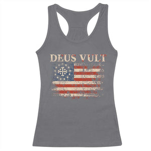 Catholic Knight Templar Crusader Cross Racerback Tank Top Vintage American Flag TS10 Charcoal Print Your Wear