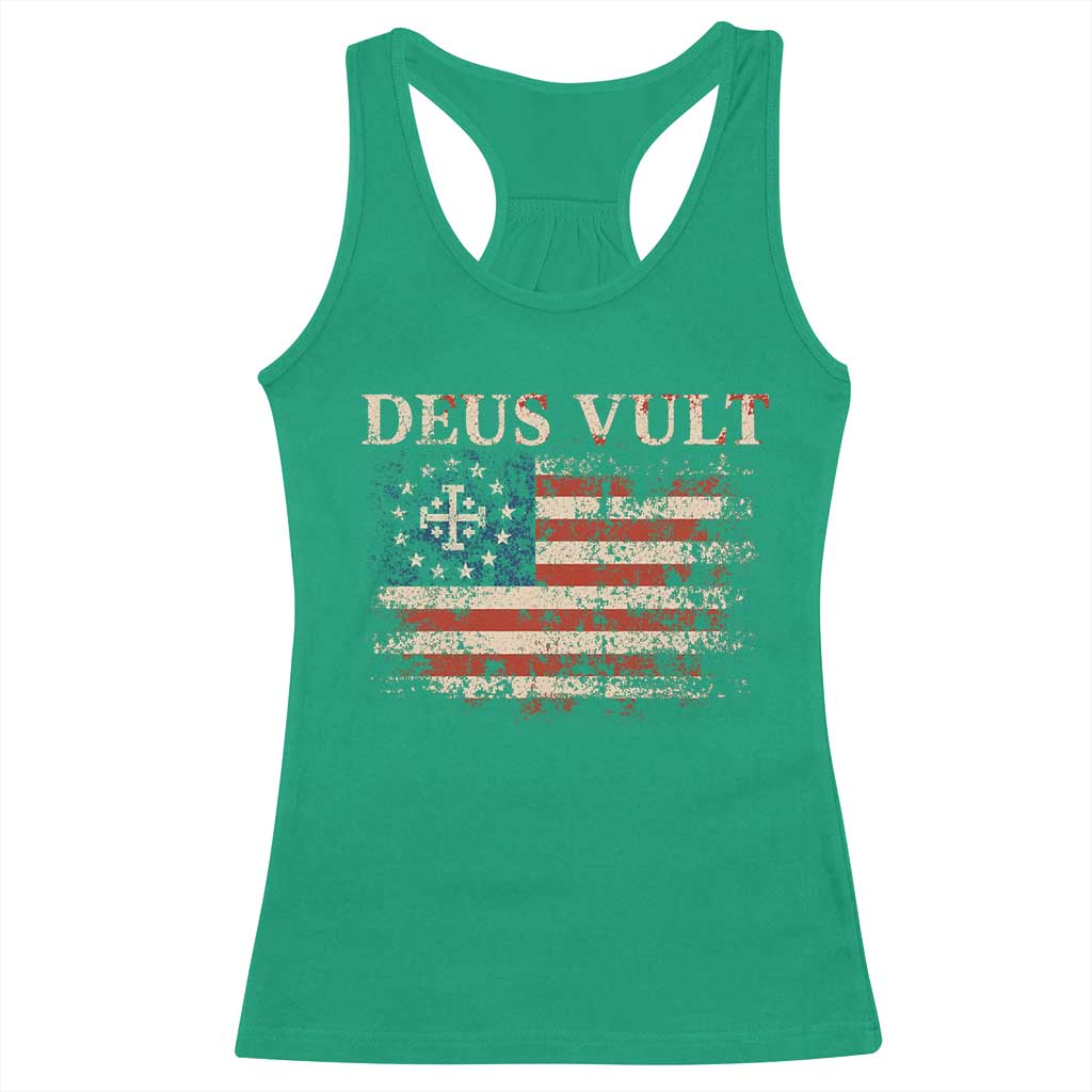 Catholic Knight Templar Crusader Cross Racerback Tank Top Vintage American Flag TS10 Irish Green Print Your Wear