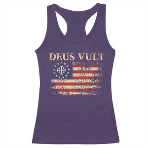 Catholic Knight Templar Crusader Cross Racerback Tank Top Vintage American Flag TS10 Purple Print Your Wear