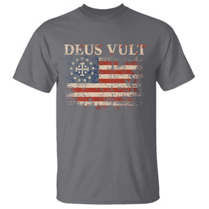 Catholic Knight Templar Crusader Cross T Shirt Vintage American Flag TS10 Charcoal Print Your Wear