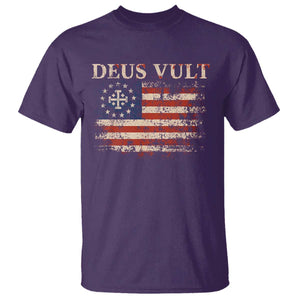 Catholic Knight Templar Crusader Cross T Shirt Vintage American Flag TS10 Purple Print Your Wear