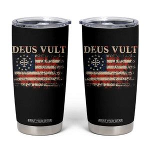 Catholic Knight Templar Crusader Cross Tumbler Cup Vintage American Flag TS10 Black Print Your Wear