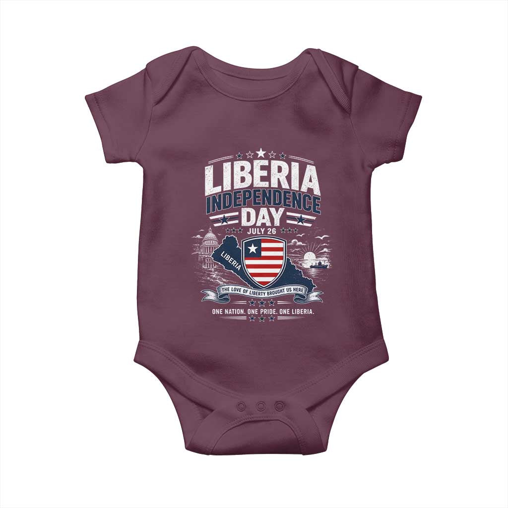 Liberia Independence Day July 26 Patriotic Pride Baby Onesie TS10 Maroon Print Your Wear