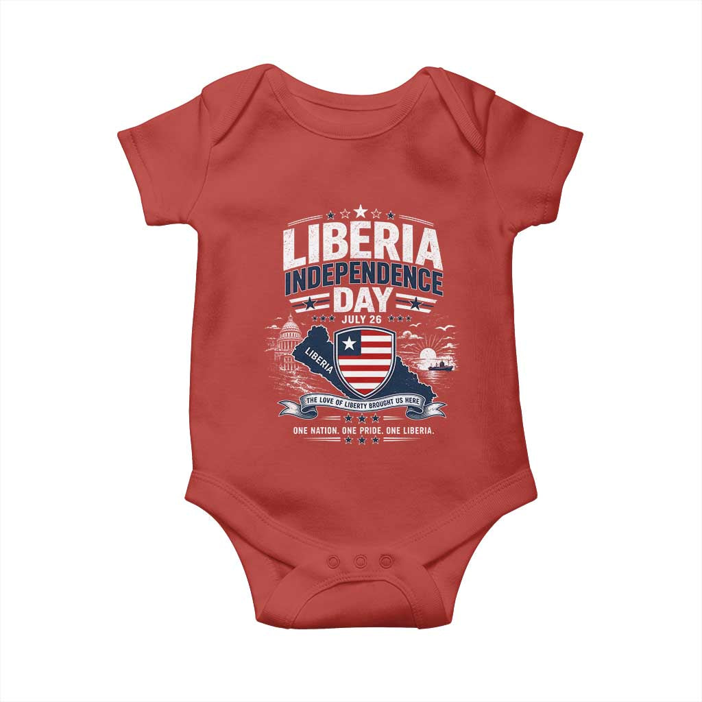 Liberia Independence Day July 26 Patriotic Pride Baby Onesie TS10 Red Print Your Wear