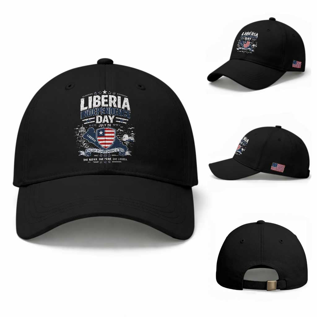 Liberia Independence Day July 26 Patriotic Pride Baseball Cap TS10 Baseball Cap Universal Fit Black Print Your Wear