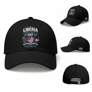 Liberia Independence Day July 26 Patriotic Pride Baseball Cap TS10 Baseball Cap Universal Fit Black Print Your Wear