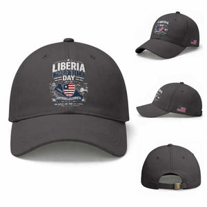 Liberia Independence Day July 26 Patriotic Pride Baseball Cap TS10 Baseball Cap Universal Fit Dark Gray Print Your Wear