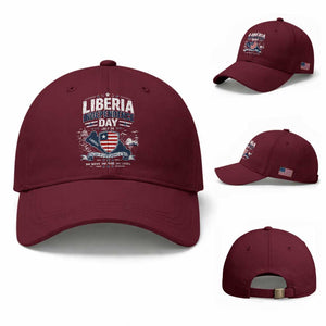 Liberia Independence Day July 26 Patriotic Pride Baseball Cap TS10 Baseball Cap Universal Fit Maroon Print Your Wear
