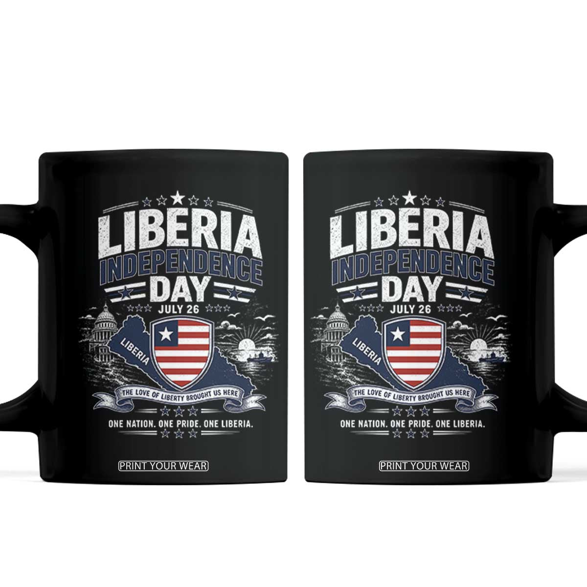 Liberia Independence Day July 26 Patriotic Pride Coffee Mug TS10 Black Print Your Wear