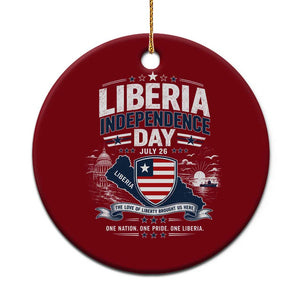 Liberia Independence Day July 26 Patriotic Pride Ceramic Ornament TS10 1pc Red Print Your Wear