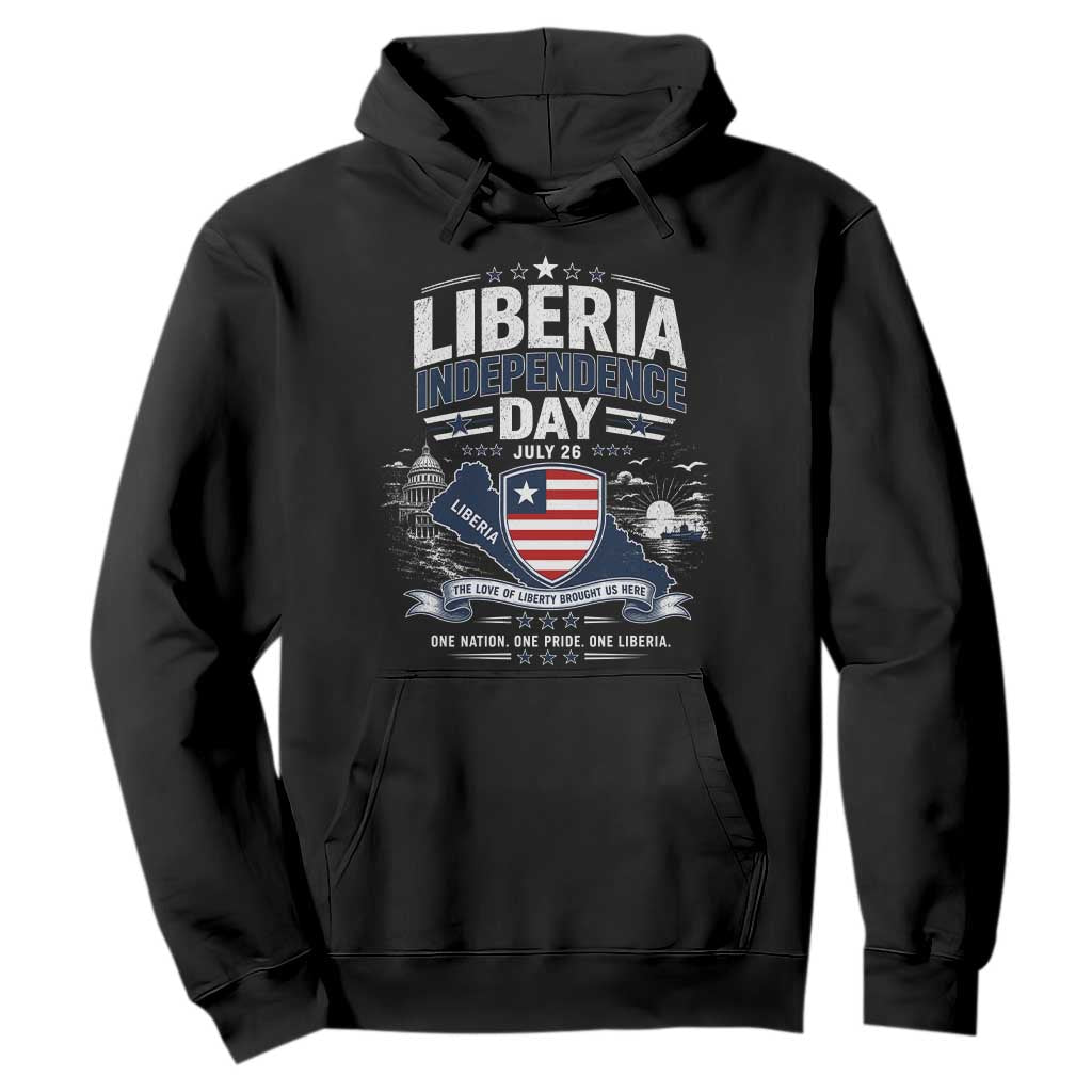 Liberia Independence Day July 26 Patriotic Pride Hoodie TS10 Black Print Your Wear