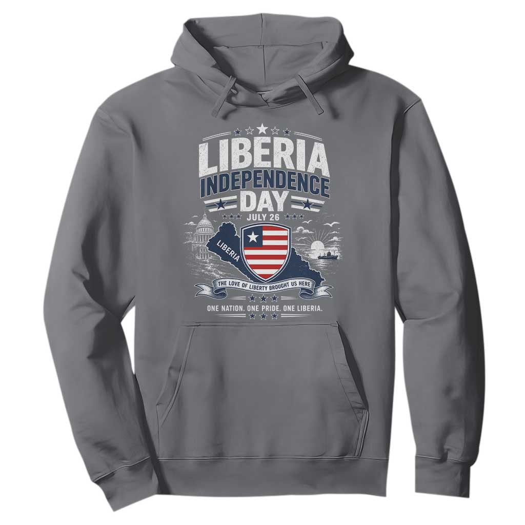 Liberia Independence Day July 26 Patriotic Pride Hoodie TS10 Charcoal Print Your Wear