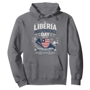 Liberia Independence Day July 26 Patriotic Pride Hoodie TS10 Charcoal Print Your Wear