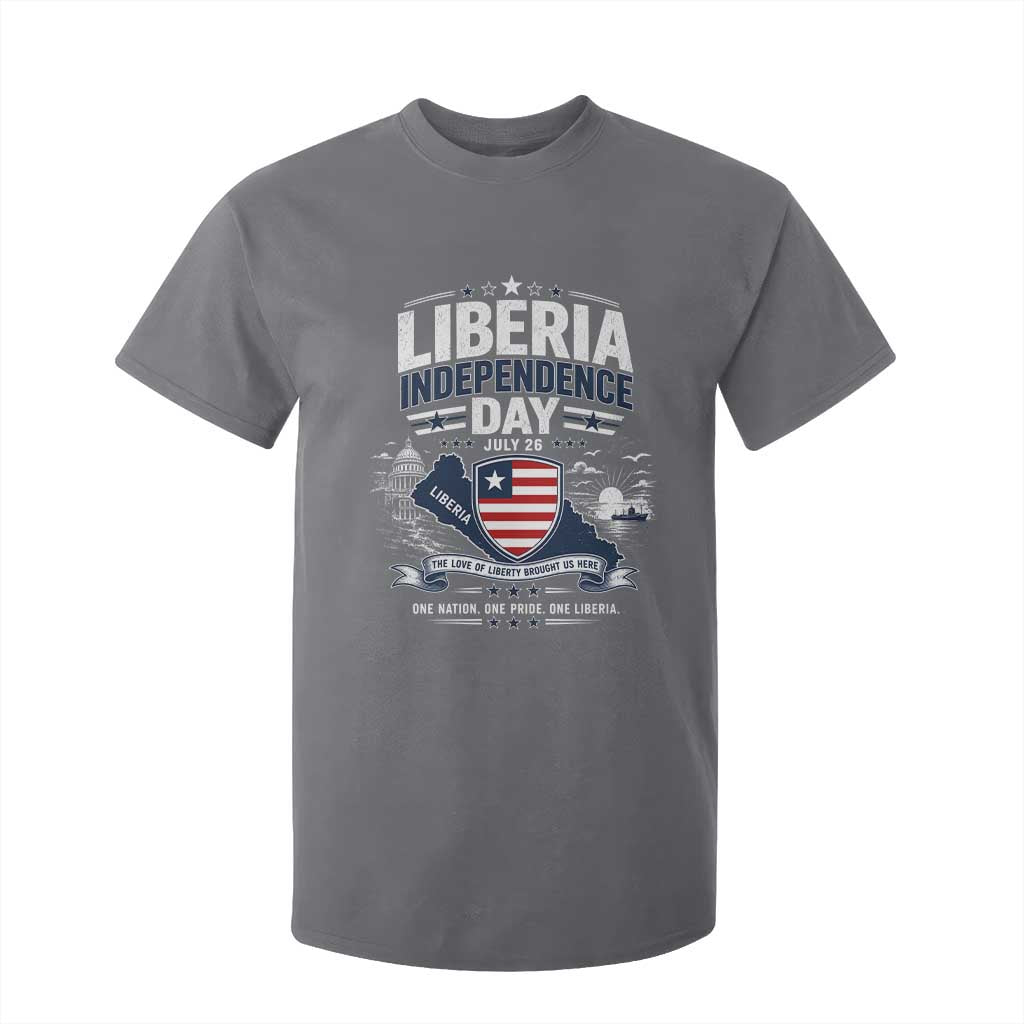 Liberia Independence Day July 26 Patriotic Pride T Shirt For Kid TS10 Charcoal Print Your Wear