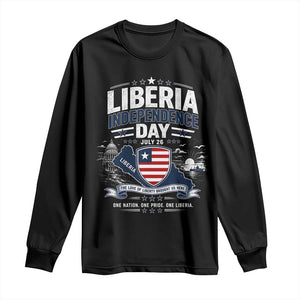 Liberia Independence Day July 26 Patriotic Pride Long Sleeve Shirt TS10 Black Print Your Wear
